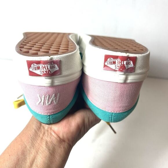 Vans Customs Old Skool Skate Shoes Multicolor Canvas Women's 8.5 Sneaker Low Top - Picture 8 of 11